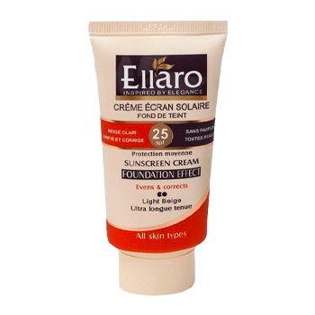 ضد آفتاب SPF25 با پوشش کرم پودری مناسب انواع پوست بژ روشن فاقد پارابن الارو