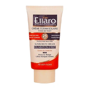 ضد آفتاب SPF25 با پوشش کرم پودری مناسب انواع پوست بژ طبیعی فاقد پارابن الارو