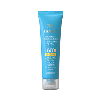 ضد آفتاب رنگی مات بژ روشن SPF60 Light Beige مناسب پوست‌های چرب و جوش‌دار سینره