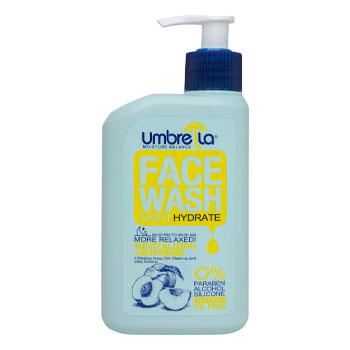 ژل شستشوی صورت مناسب استفاده شب انواع پوست با رایحه هلو 310 میل آمبرلا