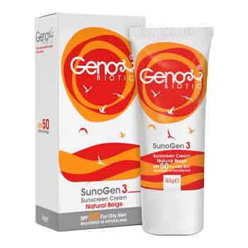 ضد آفتاب پوست چرب رنگ طبیعی 50 گرم ژنو بایوتیک