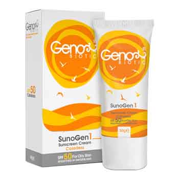 ضد آفتاب پوست چرب بی رنگ 50 گرم ژنو بایوتیک