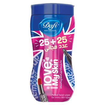 دستمال مرطوب پاک کننده آرایش کمر باریک اکسترا 50 برگی دافی