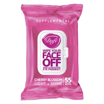 دستمال مرطوب پاک کننده آرایش نوع درخشان کننده با عصاره گیلاس ژاپنی درب دار 55 برگی دافی