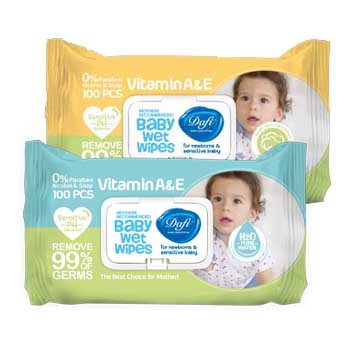 دستمال مرطوب پاک کننده کودک اکسترا 100 برگ درب دار دافی