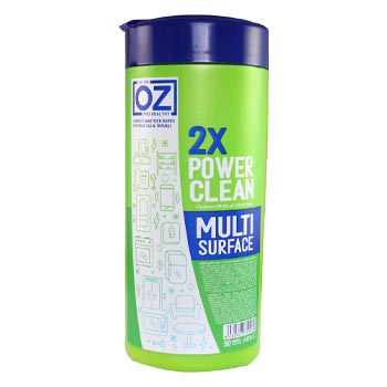 دستمال مرطوب پاک کننده سطوح مدل 2X Power Clean بسته 50 عددی دکتر از