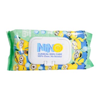 دستمال مرطوب پاک کننده کودک طرح مینیون 50 عددی نینو