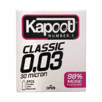 کاندوم 3 عددی کلاسیک 30 میکرون کاپوت