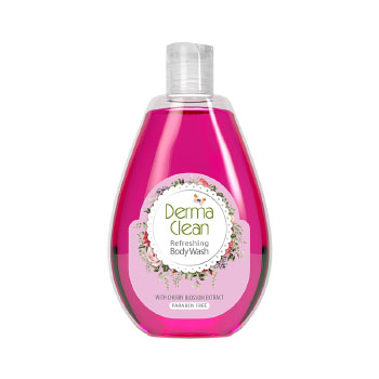 شامپو بدن خوشبو کننده و ضدتعریق با عصاره شکوفه گیلاس 300 میلی لیتر درماکلین