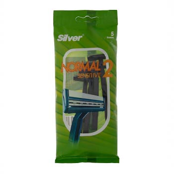 خودتراش چند بار مصرف 2 لبه ضد حساسیت (بسته 5 تایی) سیلور