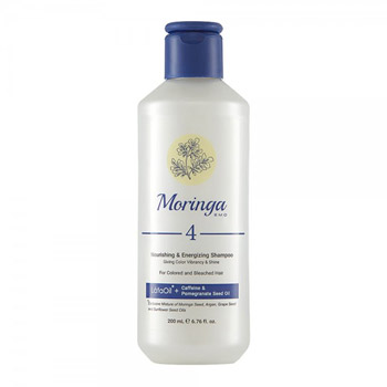شامپو مغذی و انرژی بخش شماره 4 مناسب موهای رنگ شده و دکلره 200ml مورینگا