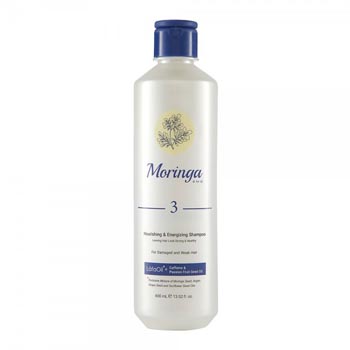 شامپو مغذی و انرژی بخش شماره 3 مناسب موهای آسیب دیده و ضعیف 400ml مورینگا