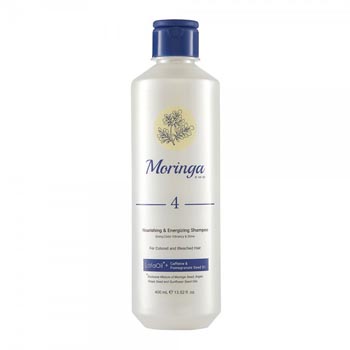 شامپو مغذی و انرژی بخش شماره 4 مناسب موهای رنگ شده و دکلره 400ml مورینگا