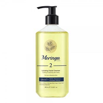 ژل شستشو و آبرسان صورت شماره 2 مناسب پوست های خشک و حساس 400ml مورینگا