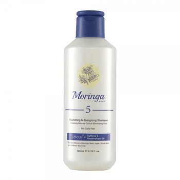 شامپو مغذی و انرژی بخش شماره 5 مناسب موهای فر 200ml مورینگا