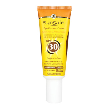 کرم دور چشم ضد آفتاب SPF30 فاقد جاذب های شیمیایی بژ طبیعی سان سیف